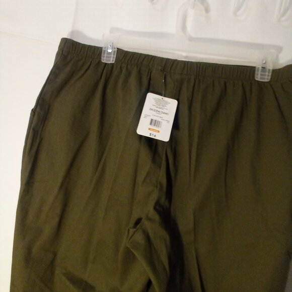 JMS Just My Size Pants Women 3X Comfort Waist Straight Leg Green - Picture 10 of 14